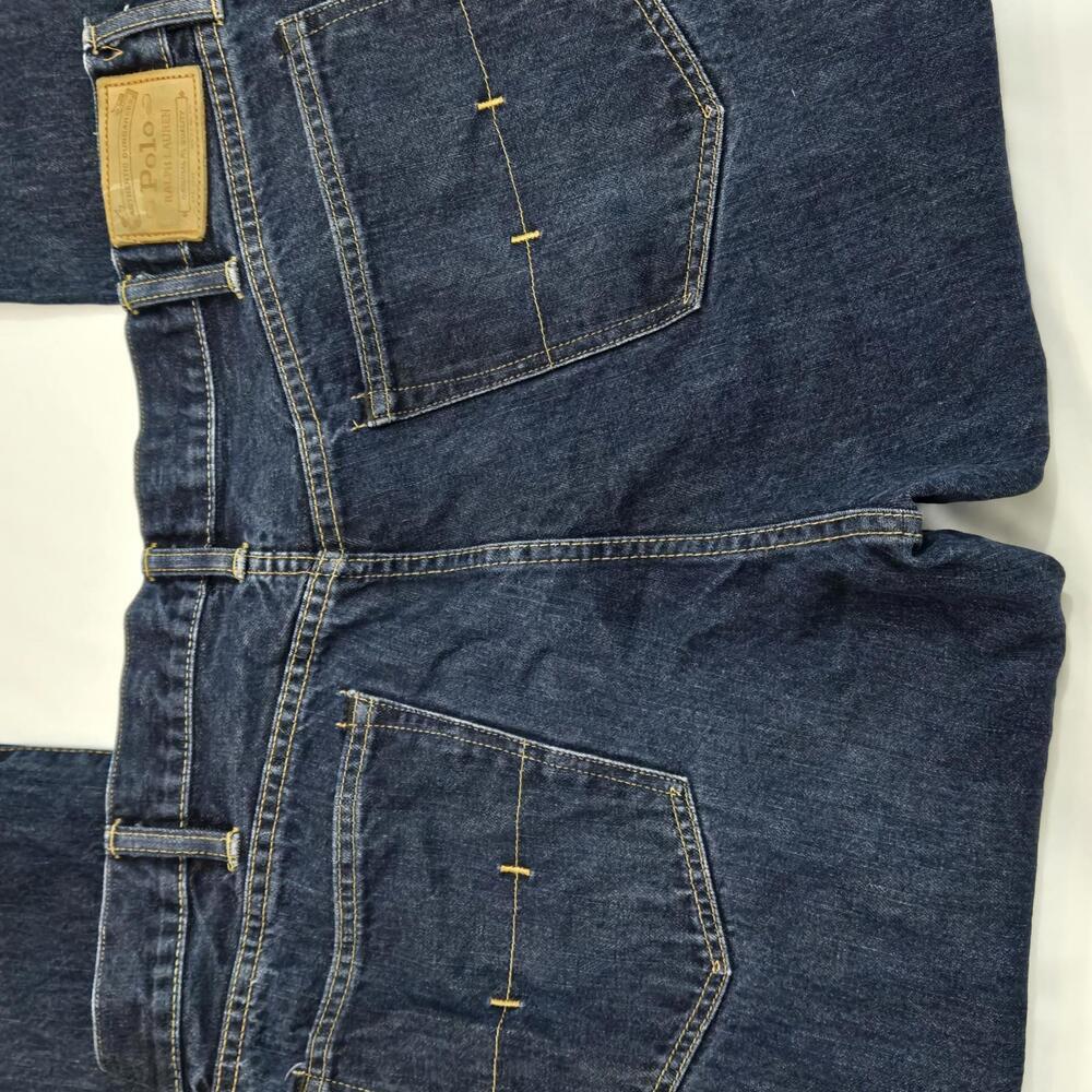 Ralph Lauren Polo Men's Dark Wash Denim Jeans 38x30 Hampton Straight 100% Cotton - Picture 9 of 11